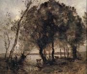 Jean Baptiste Camille  Corot The lake oil on canvas